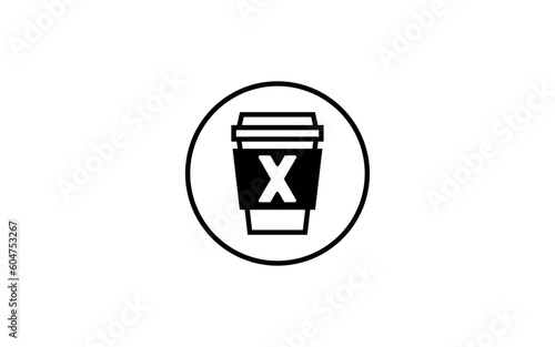 X cafe letter logo template