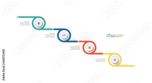 Presentation business infographic template design with 4 steps