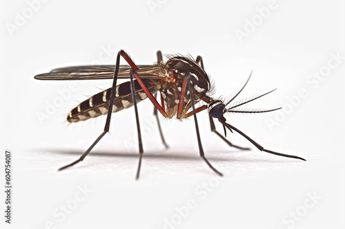 Mosquito Sucking Blood On Transparent Background. Generative Ai © najmah
