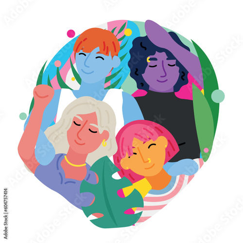 Colorful people on white background. LGBT concept