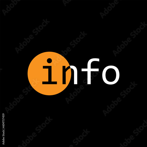 wordmark logo about info, info logo wordmark simple editable, vektor, wormark logo. photo