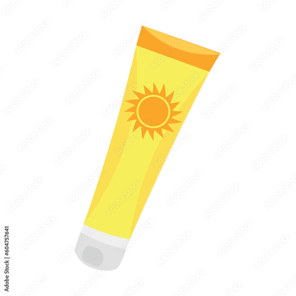 Sunscreen cream on white background