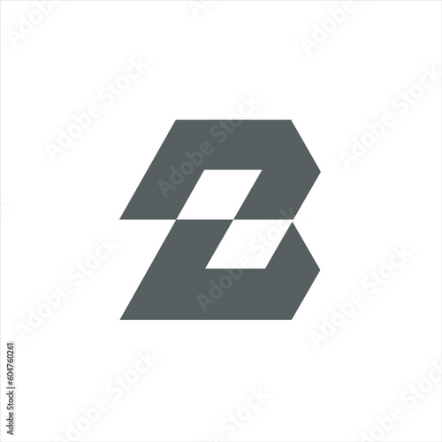 B logo modern abstract Logo is created with different thickness lines forming a stylish looking letter B. Color is black.