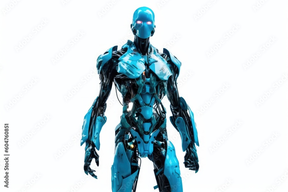 futuristic robot hovering in mid-air Generative AI futuristic robot hovering in mid-air Generative AI