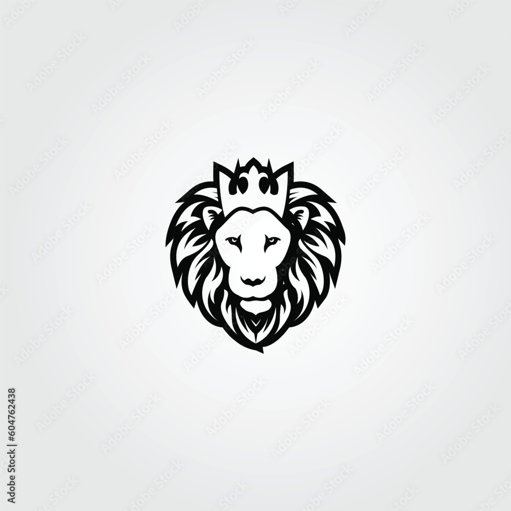 Obraz premium Lion logo vector illustration, emblem design.