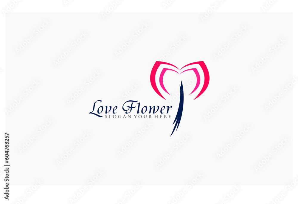 flower concept ilustration design business logo