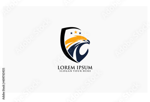 hawk shield concept design business logo