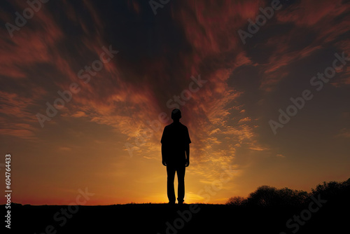 silhouette of a man standing alone