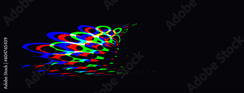 Iridescent bubbles or rings frame on a dark background (as an example). Separate use. Vector.