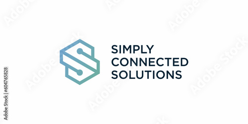 simply connected solutions logo design inspiration photo