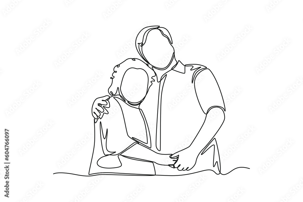 Continuous one line drawing grandparent with children and grandchildren. Grandparents day concept. Single line draw design vector graphic illustration. Continuous one line drawing grandparent with children and grandchildren. Grandparents day concept. Single line draw design vector graphic illustration.