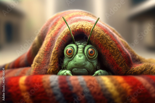 Snug as a bug in a rug concept, Generative AI