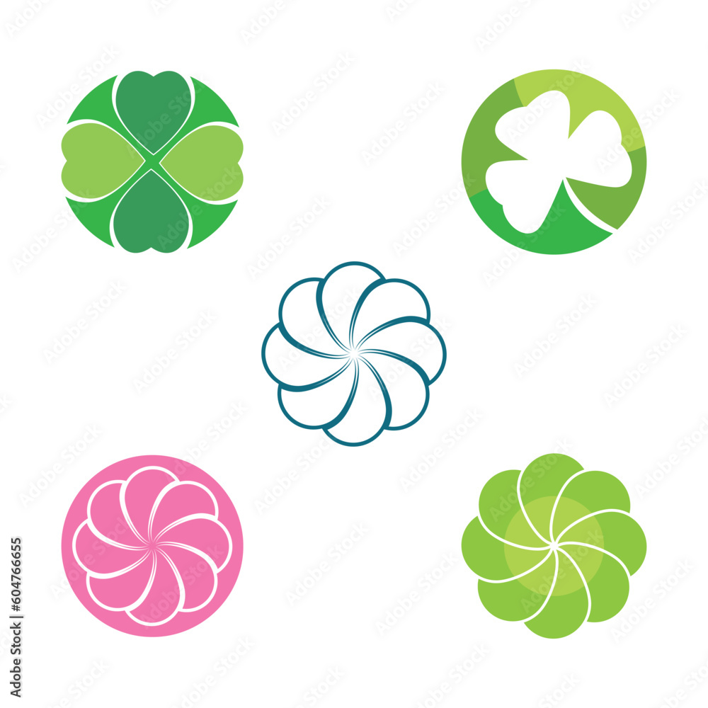 Fototapeta premium Clover leaf logo illustration vector flat design