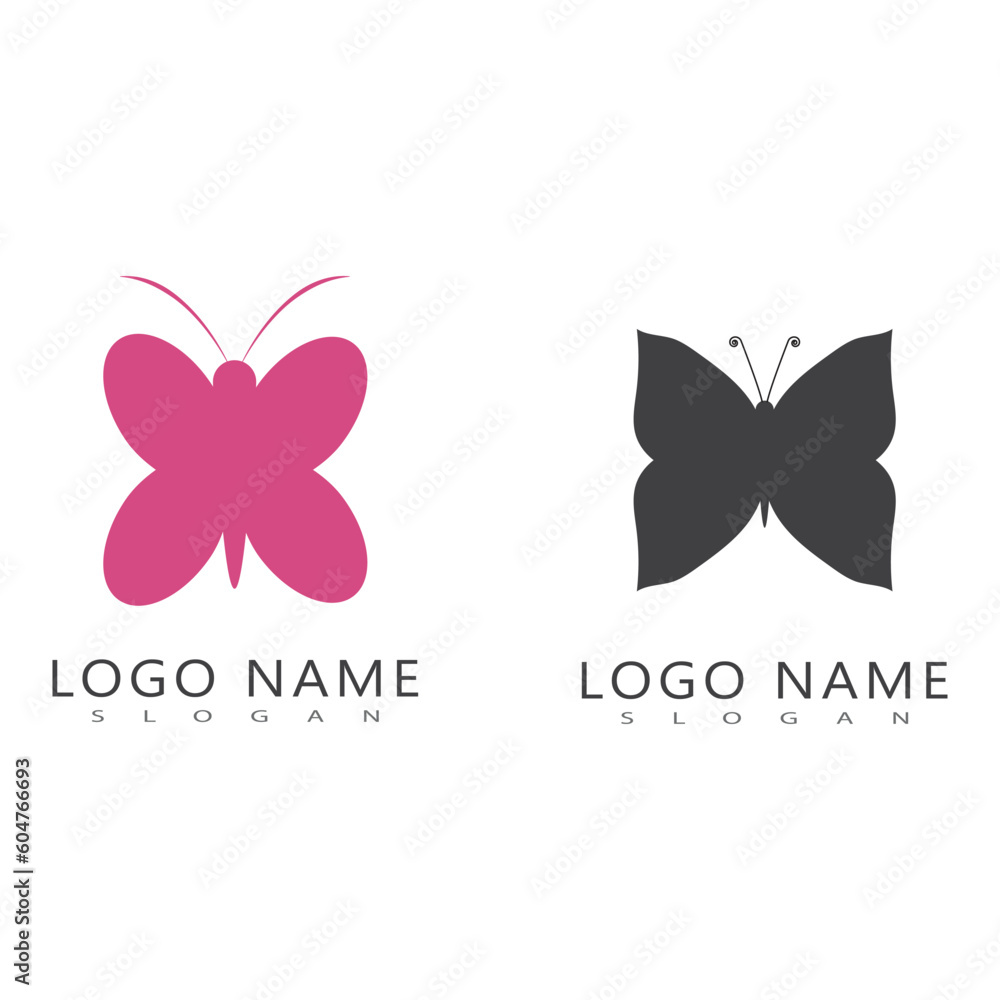 Beauty Flying Butterfly Logo with simple minimalist line art monoline style Beauty Flying Butterfly Logo with simple minimalist line art monoline style