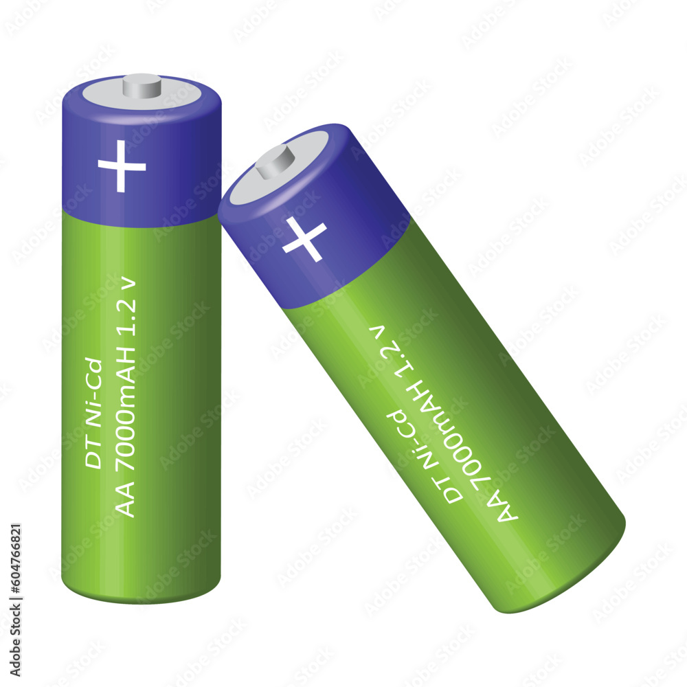 3d vector design of AA batteries or cells isolated on white background 3d vector design of AA batteries or cells isolated on white background