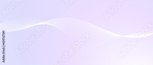 Flowing undulate lines design. Abstract smooth curved stripes template. White fluid wave on light purple background. Horizontal vector wallpaper