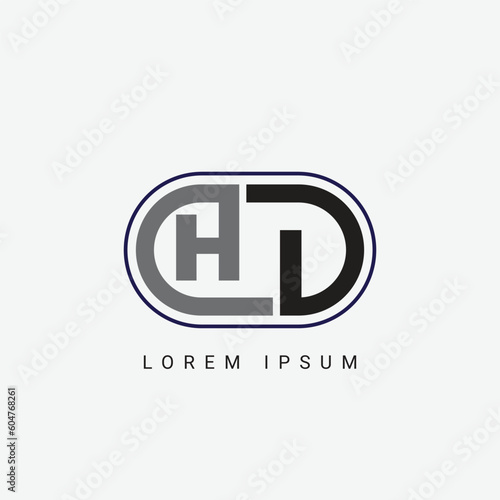 HI or IH Letter Initial Logo Design, Vector Template
