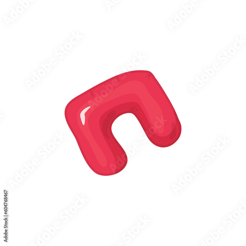 Inflatable rubber cushion lifebuoy flat vector illustration isolated on white.