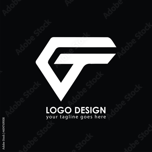 CT GT Logo Design, Creative Minimal Letter GT CT Monogram