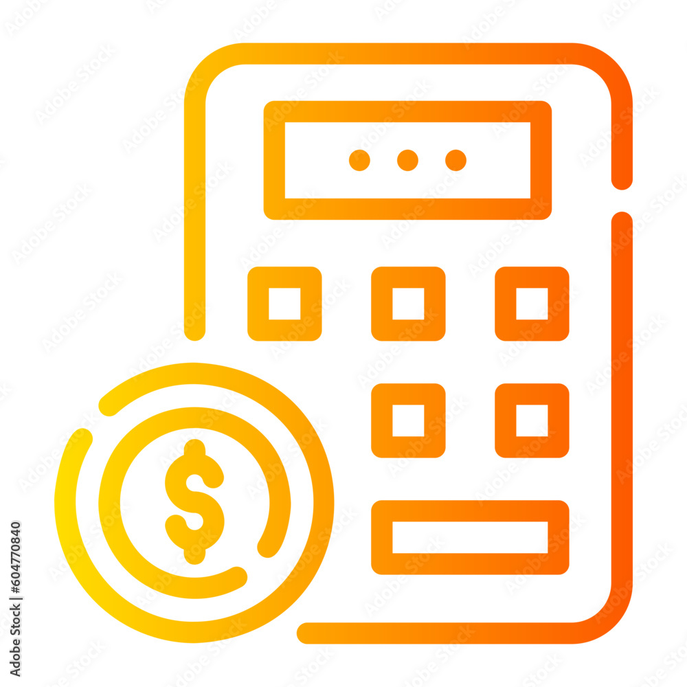 cost calculate Line Gradient Icon cost calculate Line Gradient Icon