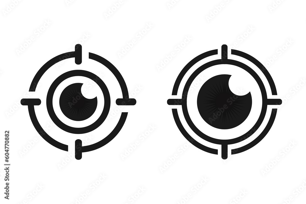 Eye lens target aim icon. illustration vector Eye lens target aim icon. illustration vector