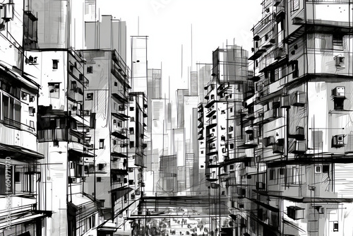 都会のビル群2:AI生成 