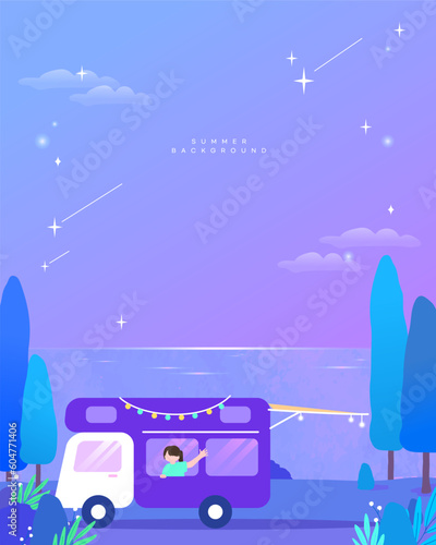 다양한 여름 배경 일러스트 07

