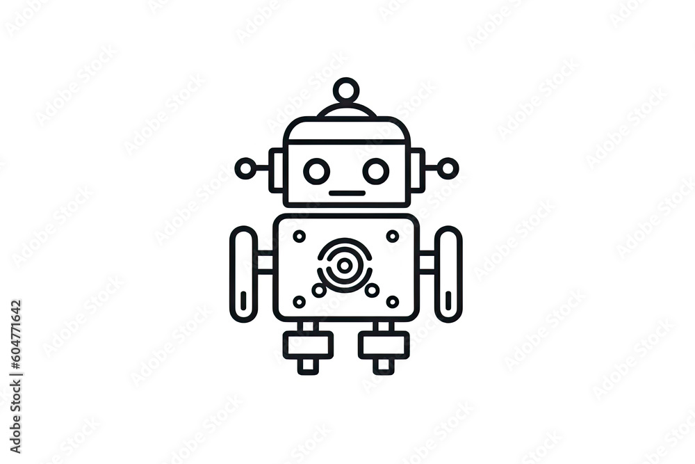 Ai Robot thin line icon. Creative simple design from artificial intelligence icons collection.AI Generative Ai Robot thin line icon. Creative simple design from artificial intelligence icons collection.AI Generative