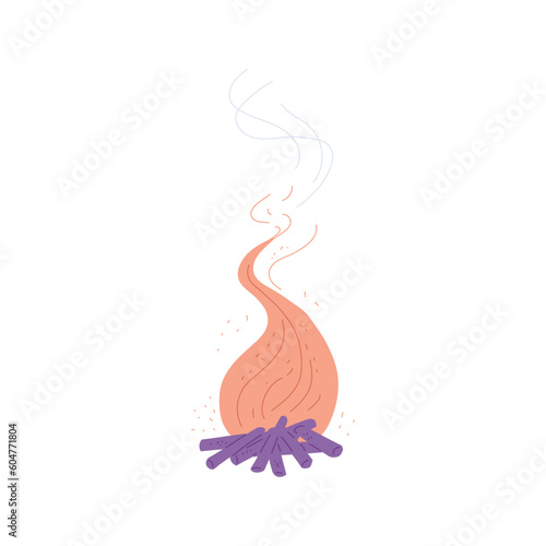 Campfire with woods, flat vector illustration isolated on white background. © sabelskaya