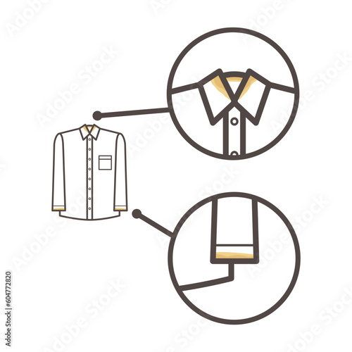 Wallpaper Mural 洋服　黄ばみのイメージ　シンプルな線画イラスト素材 Torontodigital.ca