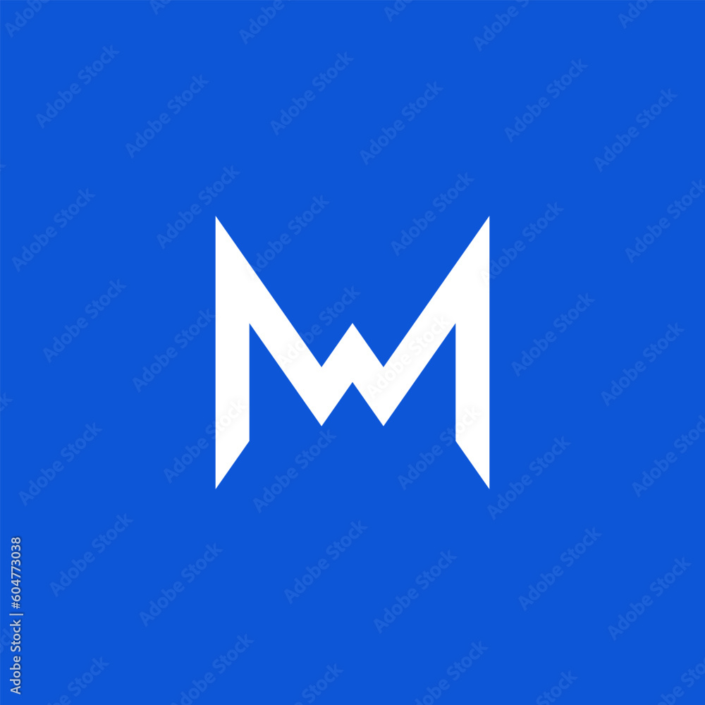 MW WM letter logo design.