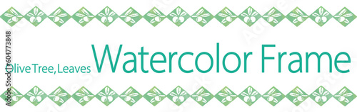 オリーブの実と葉を使ったデザインのテンプレート。水彩風、ベクター素材。