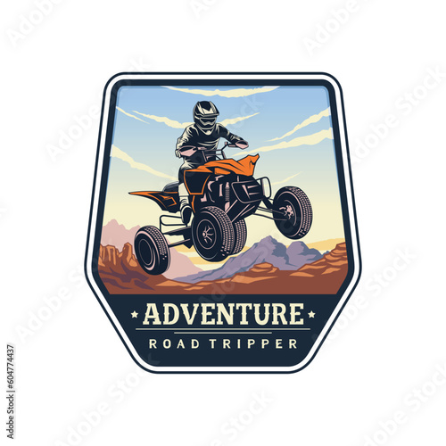 ATV logo vector. ATV Jump Illustration Logo Inspiration Vector