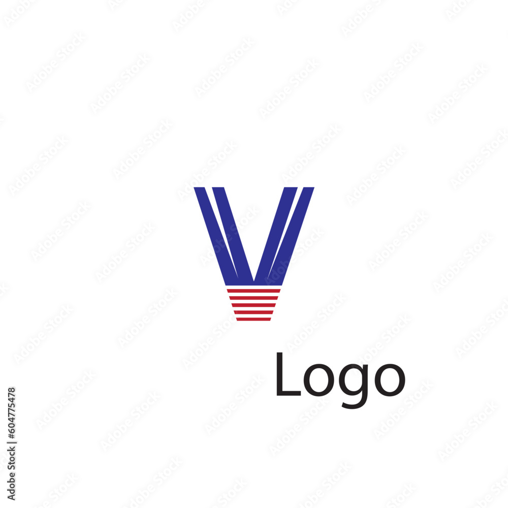 Obraz premium Initial V letter luxury beauty flourishes ornament monogram logo Swoosh Letter Logo Design for business and company identity. Water Wave V Logo with modern trendy