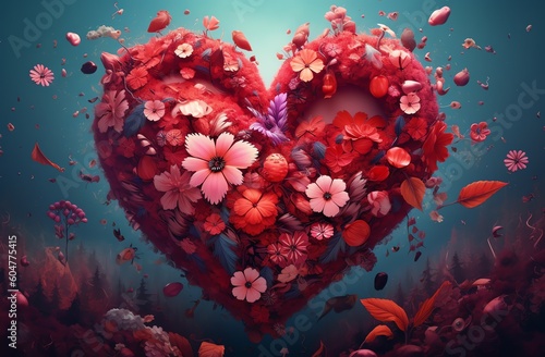 A heart with flowers on it