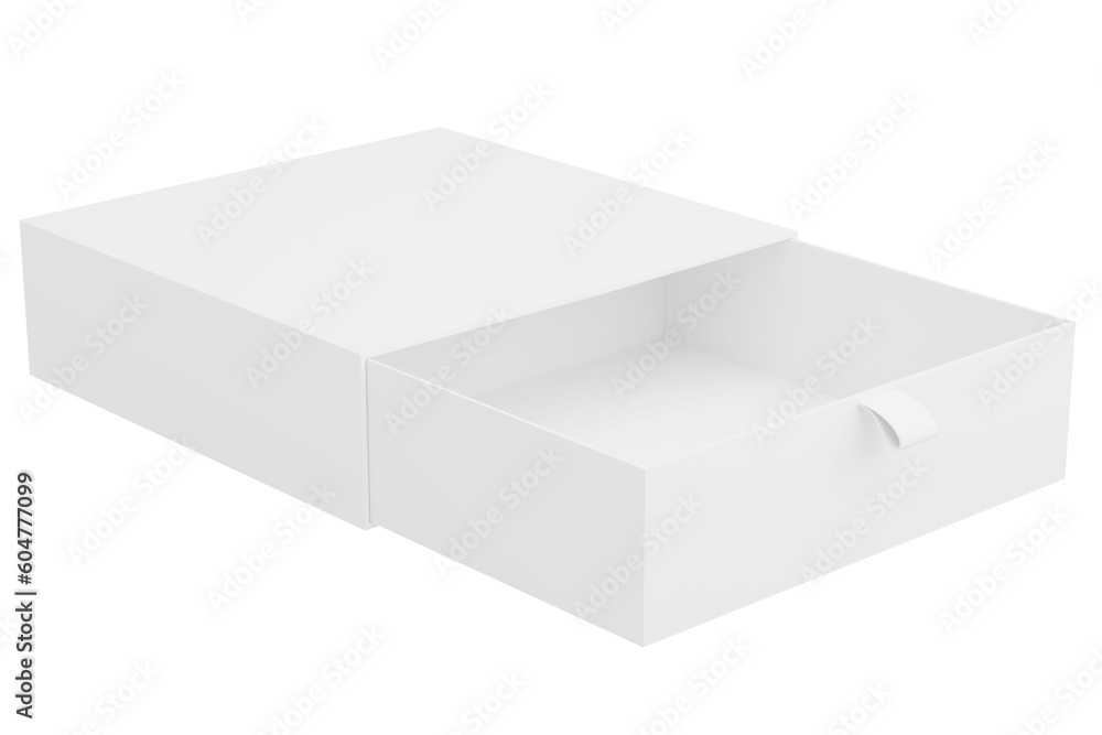 Rectangular white gift box pattern looks beautiful and clean isolated on white background, Suitable for presentations, advertisements , Box mockup,3D rendering. Rectangular white gift box pattern looks beautiful and clean isolated on white background, Suitable for presentations, advertisements , Box mockup,3D rendering.