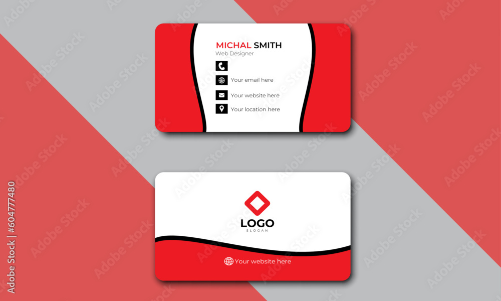 Fototapeta premium Creative and modern business card design, simple and minimalist, corporate visiting card