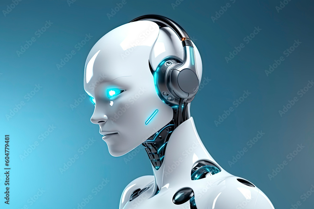 Robot of the future. The concept of chatting with artificial intelligence. chatbot, chatgpt. 3d rendering.AI Generative Robot of the future. The concept of chatting with artificial intelligence. chatbot, chatgpt. 3d rendering.AI Generative