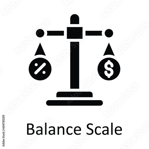 Balance Scale vector  Solid Icon Design illustration. Taxes Symbol on White background EPS 10 File