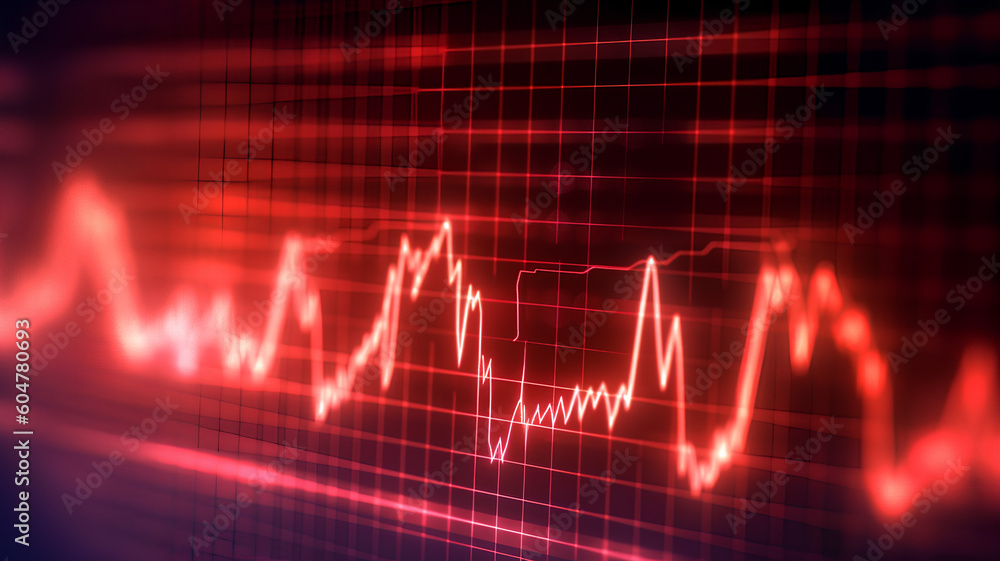 A close-up of an electrocardiogram( ECG) monitor.Generative Ai A close-up of an electrocardiogram( ECG) monitor.Generative Ai