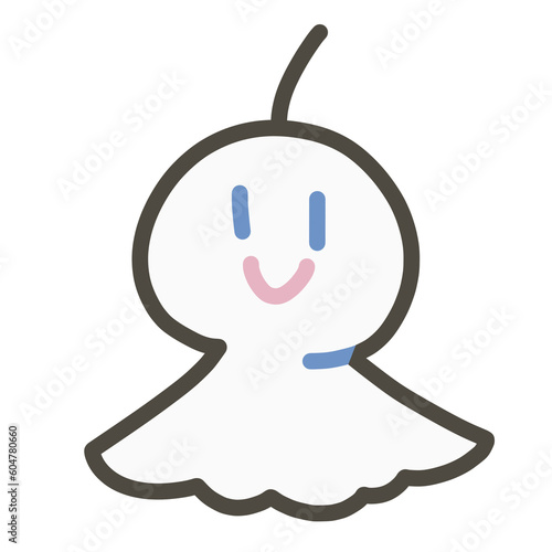 てるてる坊主の手書きイラスト　カラー