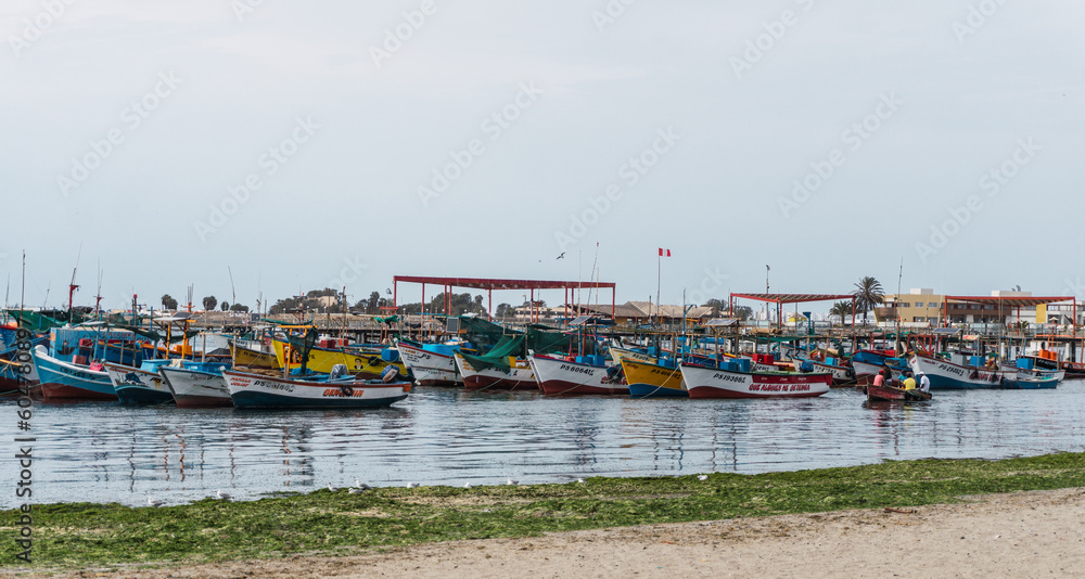 Boats at El Chaco beach, Paracas Ica Peru