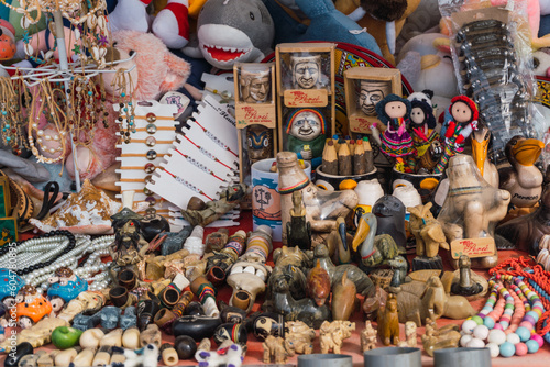 Souvenirs in stores around El Chaco boulevard, Paracas Ica Peru