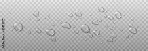 Vector drops of water. Drops png. Drops on the surface, on the glass png. Drops after rain. Condensation on the surface, on the glass.