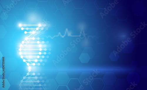 abstract background technology concept in blue light,brain and human body heal ,technology modern medical science in future and global international medical with tests analysis clone DNA human