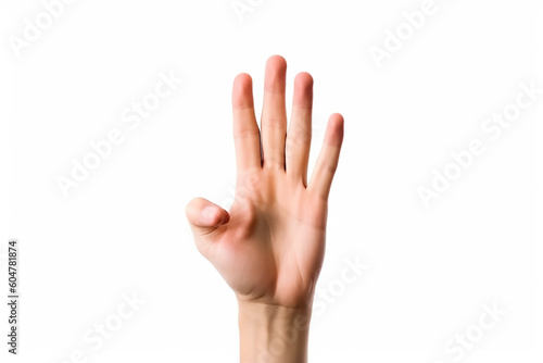 closeup shoot of hand posture isolated on white background © Brijesh