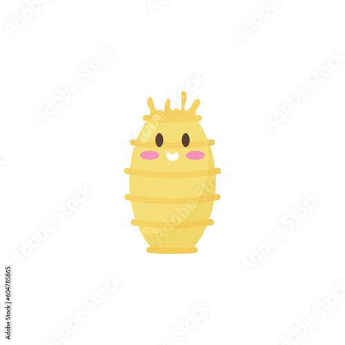 Larva, clam or small marine crustacean flat vector illustration isolated.