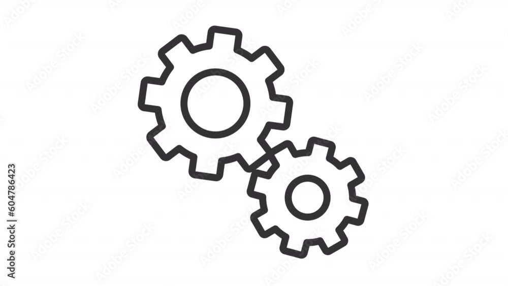 Animated setting line icon. Spinning gears animation. Setting cogwheel. Configuration tool. Operating system. Loop HD video with alpha channel, transparent background. Outline motion graphic Animated setting line icon. Spinning gears animation. Setting cogwheel. Configuration tool. Operating system. Loop HD video with alpha channel, transparent background. Outline motion graphic