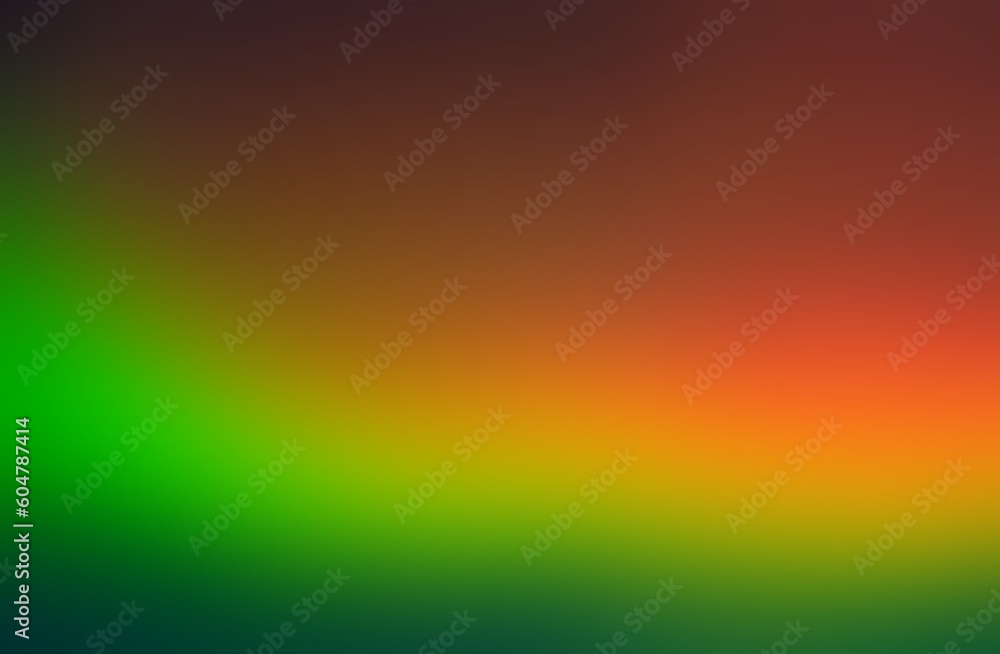 Orange red green gradient defocued formless abstract background.