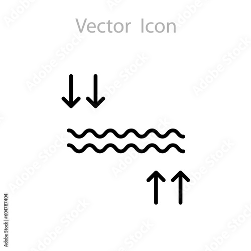 Elasticity line icon, pictogram of elastic material. Skincare illustration, anti wrinkle face Care icon..eps